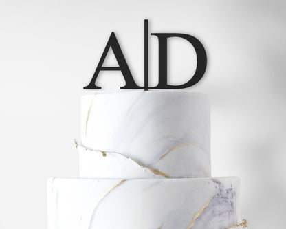 Initials Wedding Cake Topper, Personalized Rustic Wedding Decor, Custom Anniversary Cake, Simple Modern Letters