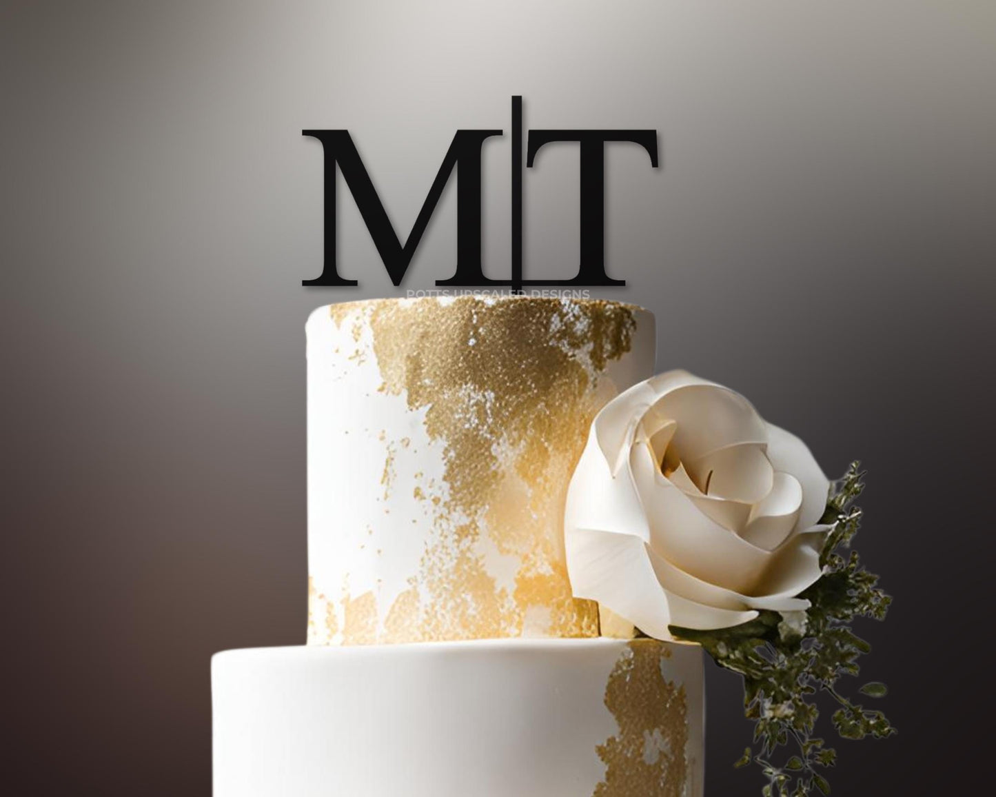 Initials Wedding Cake Topper, Personalized Rustic Wedding Decor, Custom Anniversary Cake, Simple Modern Letters