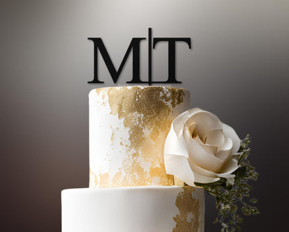 Initials Wedding Cake Topper, Personalized Rustic Wedding Decor, Custom Anniversary Cake, Simple Modern Letters