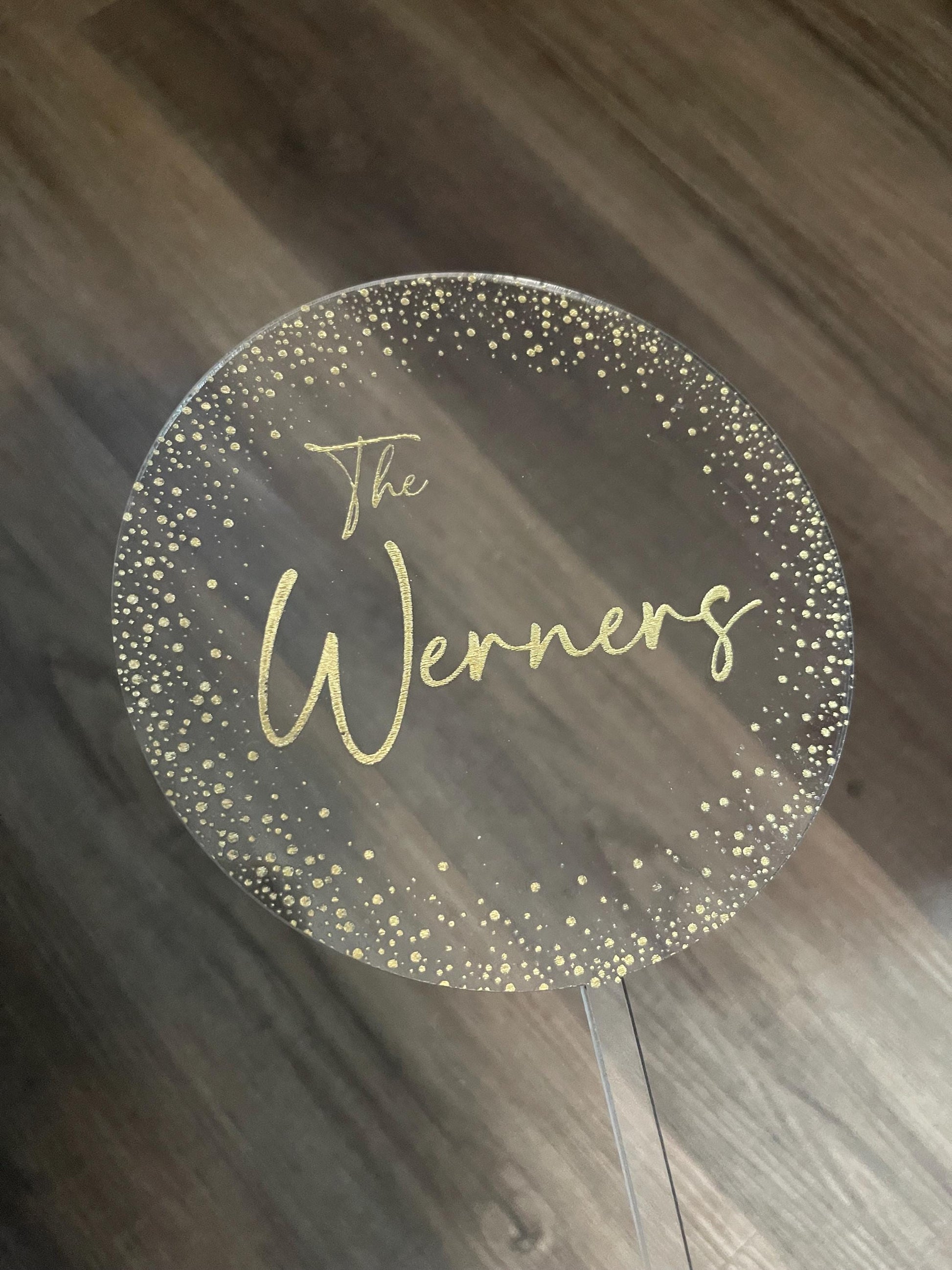 Personalized Cake Topper, Custom Cake Topper, Engraved Clear Acrylic, Wedding Gift Keepsake, Anniversary Cake Topper, Bridal Gift