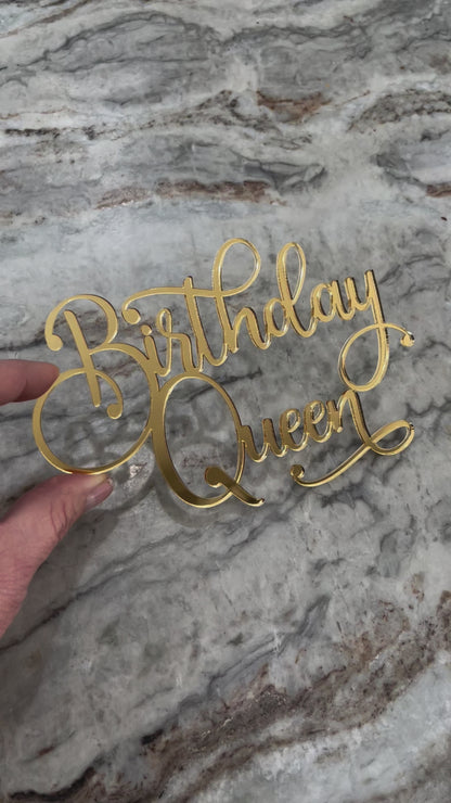 Birthday Queen Cake Topper or Charm for Her Birthday Party Cake