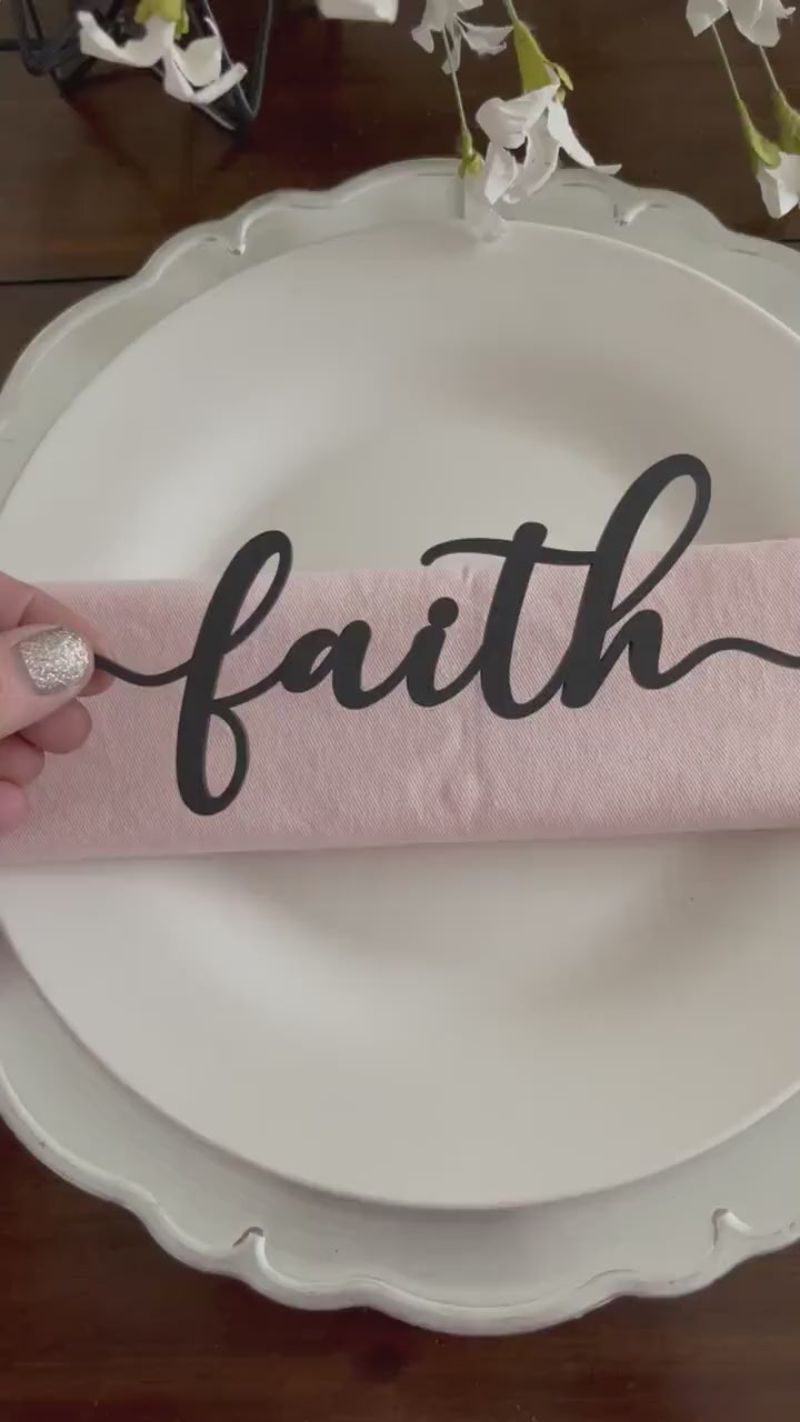 Easter Table Decor, Spring Dining Table Accessories, Farmhouse Style, Faith Easter Risen Jesus Plate Ornaments,