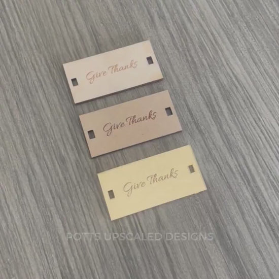 4 Fall Napkin Tags: Give Thanks in Wood or Gold Mirror Acrylic