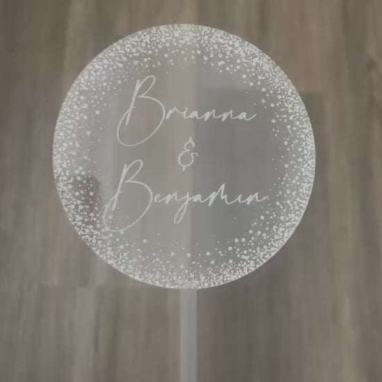 Personalized Cake Topper, Custom Cake Topper, Engraved Clear Acrylic, Wedding Gift Keepsake, Anniversary Cake Topper, Bridal Gift