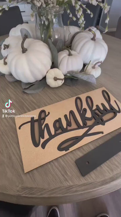Large Cursive Believe Table Wood Sign